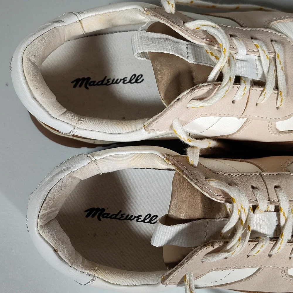 Madewell MWL Kickoff neutral leather trainers sneakers 6